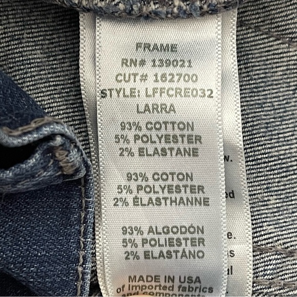 Frame Le Flare de Francoise Jeans Womens 31 High Rise Raw Hem Utility Stretch - Picture 8 of 8